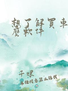 想了解买车下什么软件