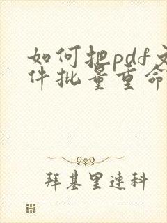如何把pdf文件批量重命名