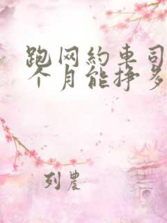 跑网约车司机一个月能挣多少钱