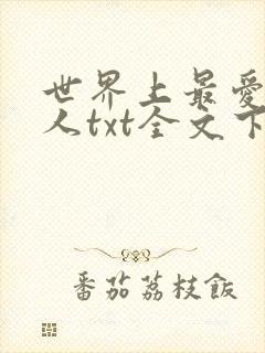 世界上最爱我的人txt全文下载