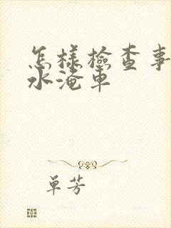 怎样检查事故车水淹车