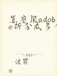 怎么用adobe拆分成多个pdf