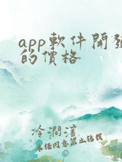 app软件开发的价格
