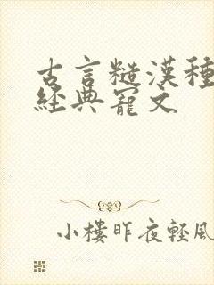 古言糙汉种田文经典宠文