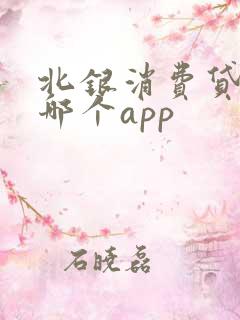 北银消费贷款是哪个app