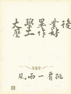 大学毕业后找什么工作好