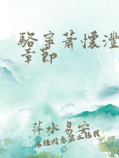 骆宁萧怀沣最新章节