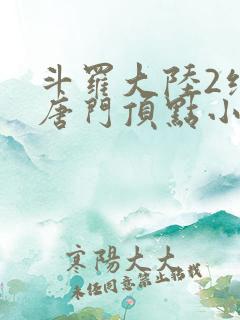 斗罗大陆2绝世唐门顶点小说