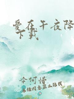 爱在午夜降临前 下载