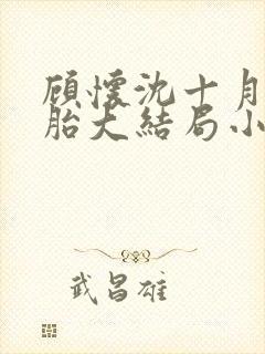 顾怀沈十月双胞胎大结局小说