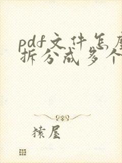 pdf文件怎么拆分成多个文件