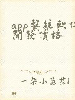 app系统软件开发价格