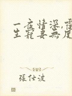 一夜情深,霍先生宠妻无度全集