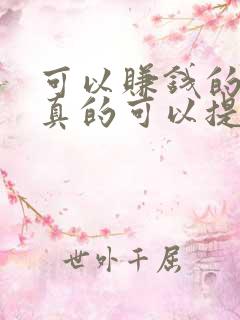 可以赚钱的软件真的可以提