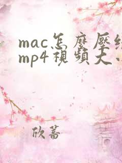 mac怎么压缩mp4视频大小