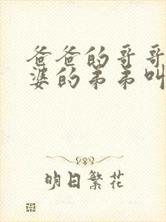 爸爸的哥哥的老婆的弟弟叫什么