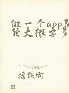 做一个app开发大概要多少钱