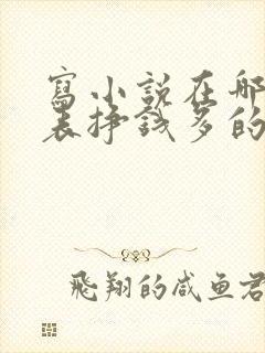写小说在哪里发表挣钱多的平台