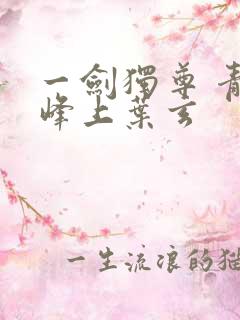 一剑独尊 青鸾峰上叶玄