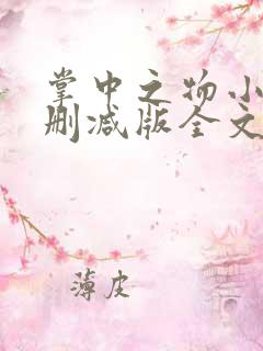 掌中之物小说无删减版全文阅读