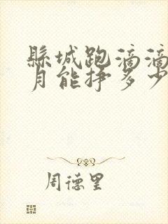 县城跑滴滴一个月能挣多少钱