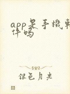 app是手机软件吗