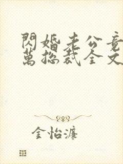 闪婚老公竟是亿万总裁全文免费