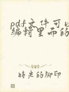 pdf文件可以编辑里面的内容吗