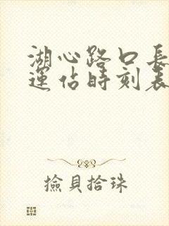 湖心路口长途客运站时刻表
