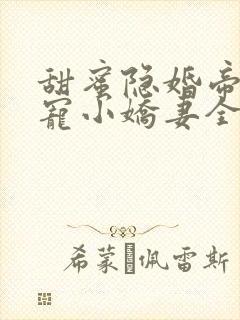 甜蜜隐婚帝少诱宠小娇妻全文