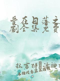 爱在日落之前短剧全集免费观看