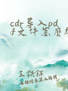cdr导入pdf文件怎么编辑文字
