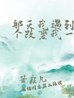 那天我遇到了一个改变我一生的人小说