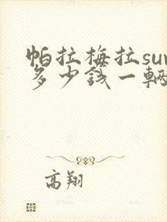 帕拉梅拉suv多少钱一辆