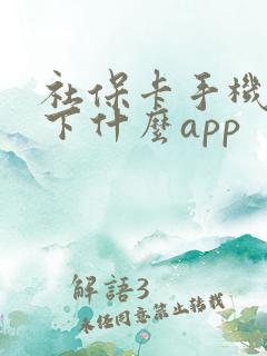 社保卡手机银行下什么app