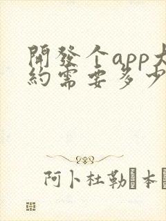 开发个app大约需要多少钱