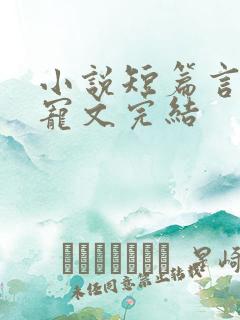 小说短篇言情甜宠文完结