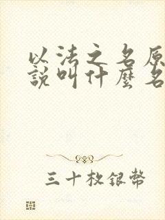 以法之名原著小说叫什么名字