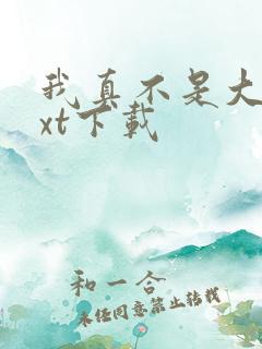 我真不是大佬txt下载