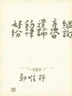 好的遗产继承纠纷律师咨询