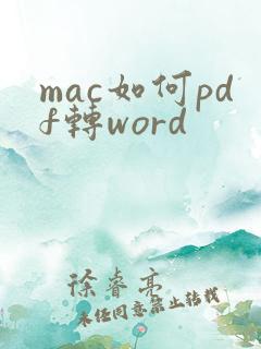 mac如何pdf转word