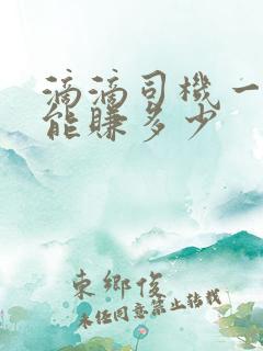 滴滴司机一个月能赚多少