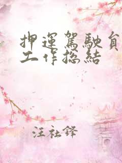 押运驾驶员半年工作总结