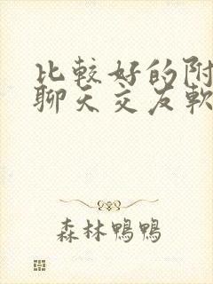 比较好的附近人聊天交友软件