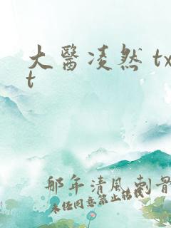 大医凌然 txt
