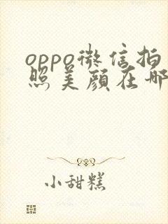 oppo微信拍照美颜在哪里设置的