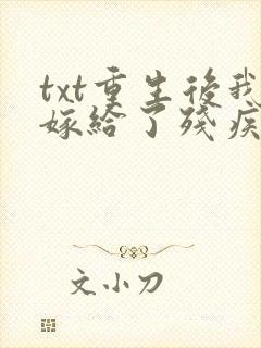 txt重生后我嫁给了残疾大佬