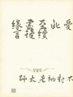 缘尽至此爱不再言后续
