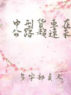 中型货车在高速公路超速未达20%