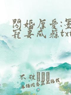 闪婚厚爱:墨少宠妻成瘾txt